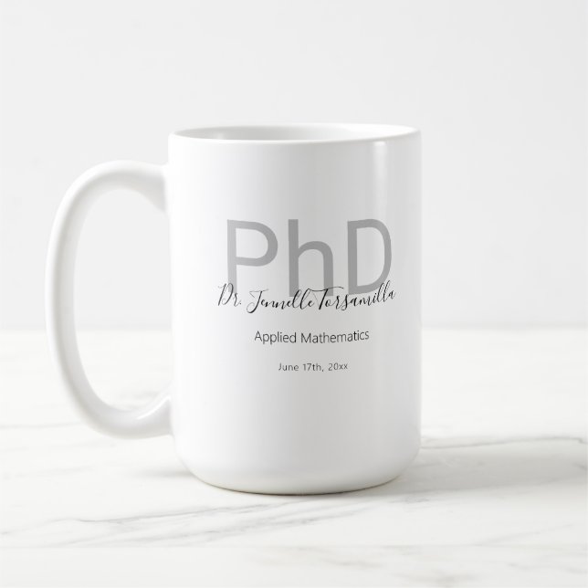 PhD-Abschluss: Kaffeetasse (Links)