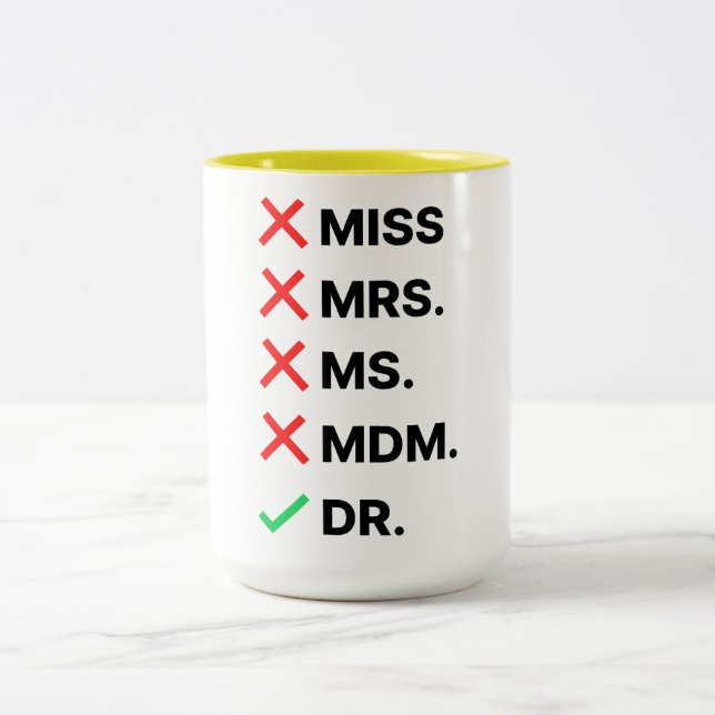 PhD-Abschluss Zweifarbige Tasse (Mittel)