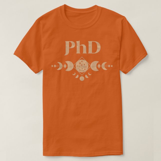 Phd boho farbige Mondphase Design T-Shirt (Design vorne)