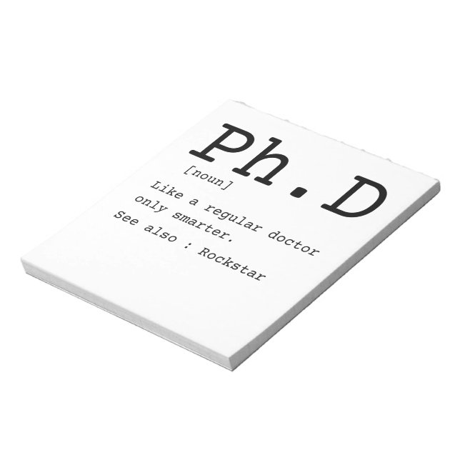 PhD-Definition Philosophie Doktor Dissertation Notizblock (Rotiert)