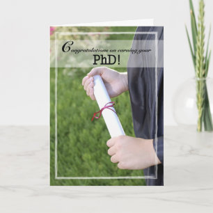 PHD Degree Abschluss Herzlichen Glückwunsch, Diplo Karte