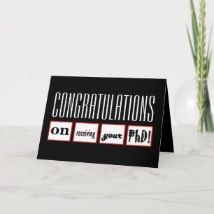PhD Degree CUSTOM NAME Congratulations Karte
