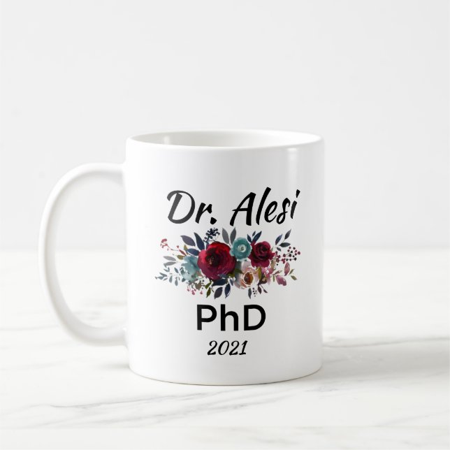 PhD Doctorate Degree - Graduierung Custom Name Mug Kaffeetasse (Links)