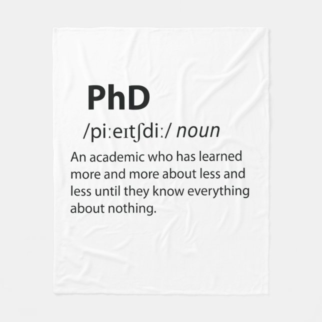 PhD Funny Dictionary Definition Fleecedecke (Vorderseite)