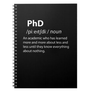 PhD Funny Dictionary Definition Notizblock
