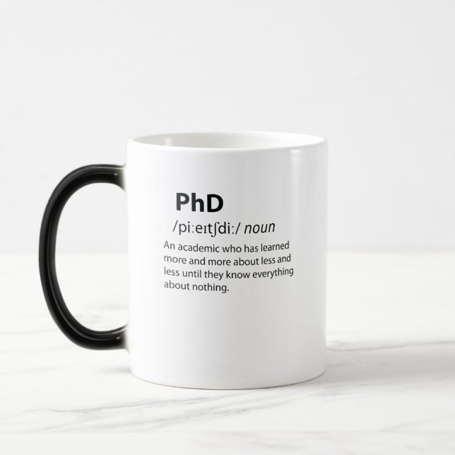PhD Funny Dictionary Definition Verwandlungstasse (Links)