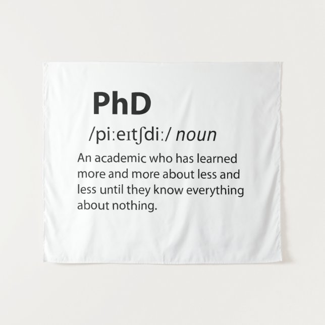 PhD Funny Dictionary Definition Wandteppich (Vorderseite (Horizontal))