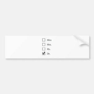 PhD-Geschenke für Frauen Autoaufkleber