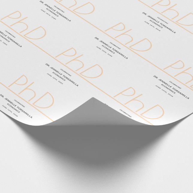 PhD-Grad-Party für Weißcreme-Grau Geschenkpapier (Ecke)