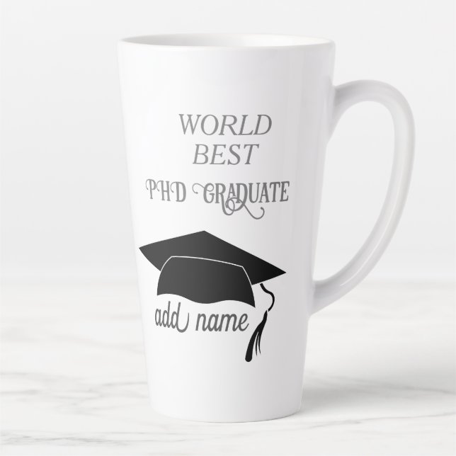 PHD Graduate Celebration Errungenschaft Akademisch Milchtasse (Rechts)