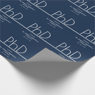 PhD Graduation Party Blue Geschenkpapier