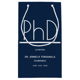 PhD Graduation Party Small Blue Kleine Geschenktüte