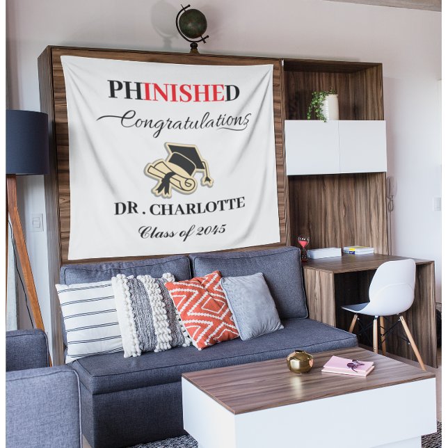 Phd Graduation Party Wandteppich (Von Creator hochgeladen)