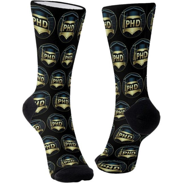 Phd hatte einen goldschwarzen Muster Doktorgrad Socken (Von Creator hochgeladen)