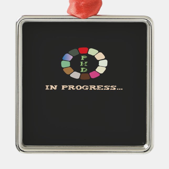 PhD im Gange Ornament Aus Metall (Vorne)