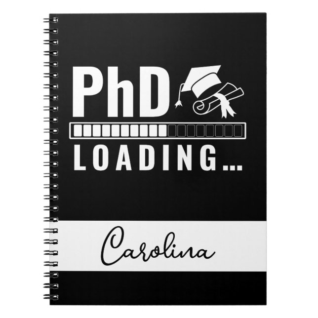 Phd Laden Bar Graduate Student Name White Black Notizblock (Vorderseite)
