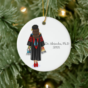 PhD Latina Graduate mit Individuelle Name Keramik Ornament