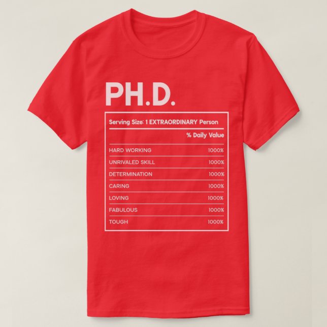 Phd Nutrition Fakten Design T-Shirt (Design vorne)