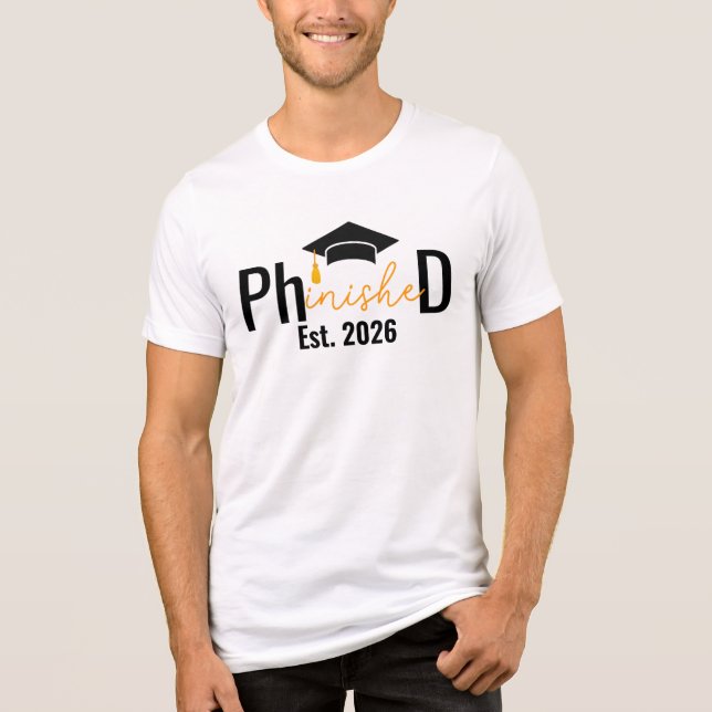 PHD Student Phinished Funny Graduation Party Tri-Blend Shirt (Vorderseite)