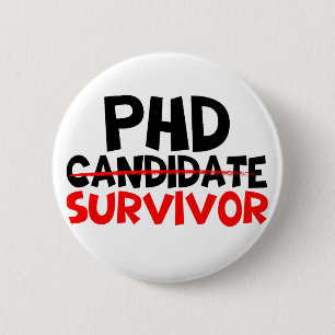 Phd Survivor Typografie rot schwarz Button