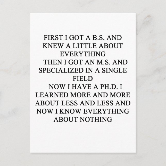 PHD Witz Postkarte (Vorderseite)