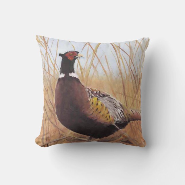 Pheasant Bird Art Throw Kissen (Vorderseite)