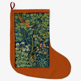 Pheasant Bird in a Tree (von William Morris) Großer Weihnachtsstrumpf