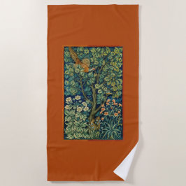 Pheasant Bird in a Tree (von William Morris) Strandtuch