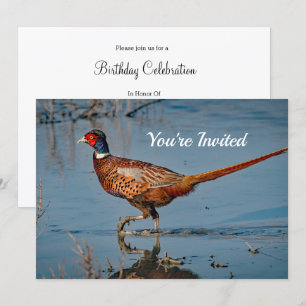 Pheasant Blue Water Foto Geburtstag Einladung