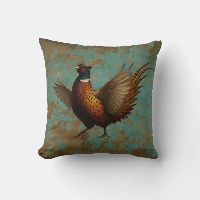 Pheasant cushion - Pheasant strutting his stuff! Kissen (Vorderseite)