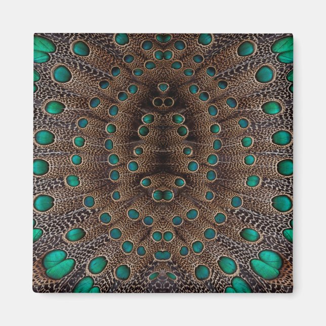 Pheasant Feather Fraktal Design Magnet (Vorne)