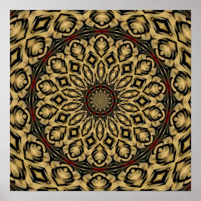 Pheasant Feathers Kaleidoscope Poster (Vorne)