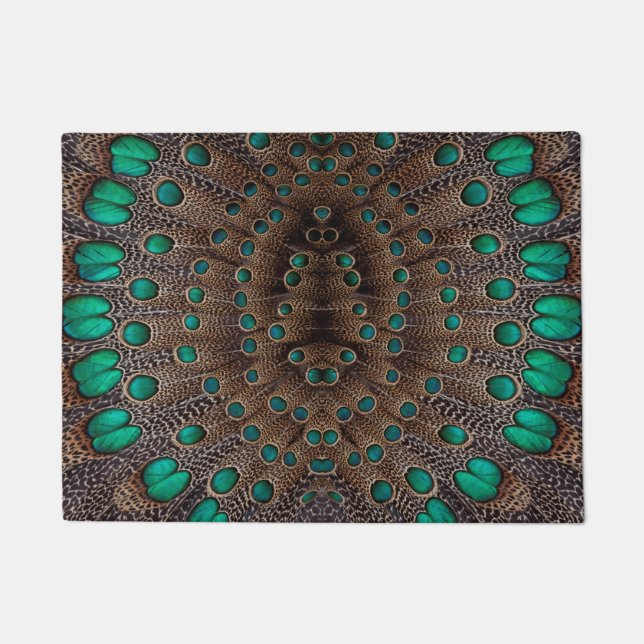 Pheasant Fether Fraktal Design Fußmatte (Vorderseite)