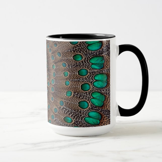 Pheasant Fether Fraktal Design Tasse (Rechts)