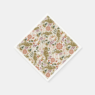 Pheasant Folk Art Cocktail Napkin Fall Party Dekor Serviette