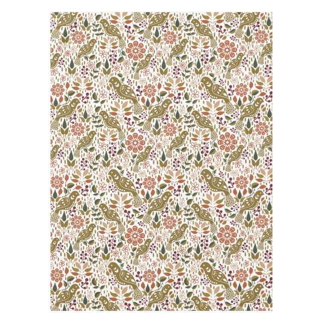 Pheasant Folk Art Tableclout | Rustikales Herbstha Tischdecke (Vorderseite)