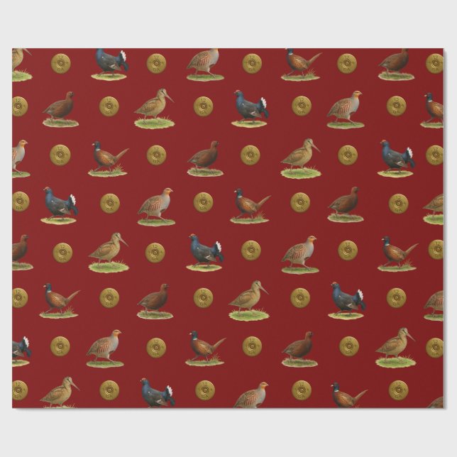 Pheasant, Grouse, Partridge,Christmas Gift wrap Geschenkpapier (Flach)