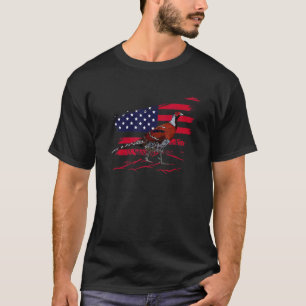 Pheasant Hunter für Fasan mit amerikanischer Flagg T-Shirt
