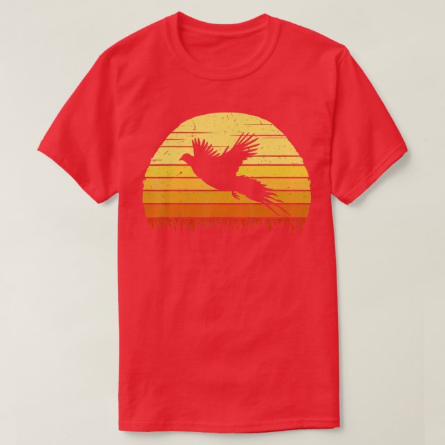Pheasant Jagd Retro Jäger Flying Bird Shooting T-Shirt (Design vorne)