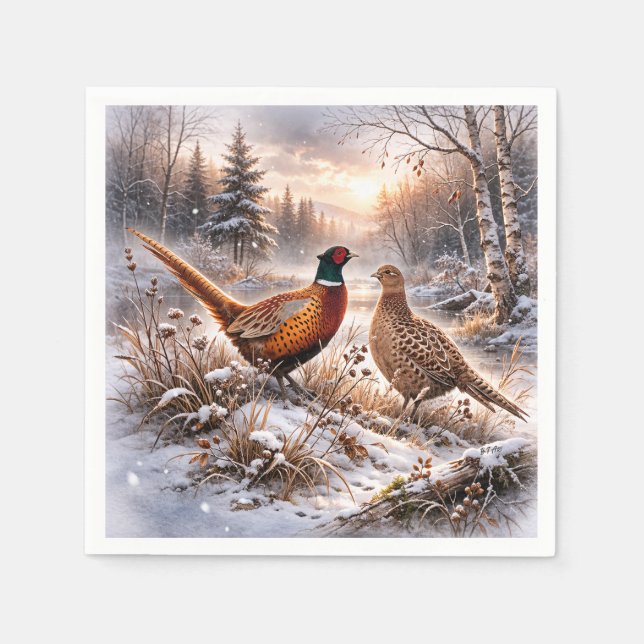 Pheasant  serviette (Vorderseite)