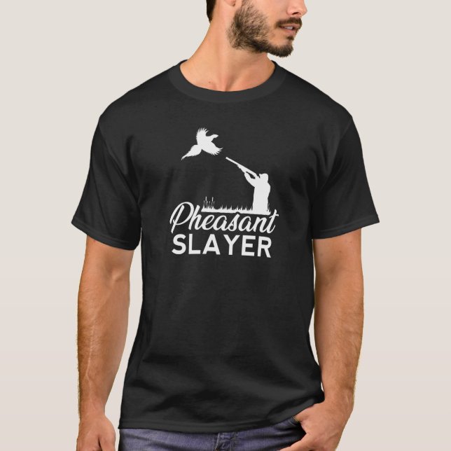 Pheasant Slayer Hunting Hunter Bird Plucking Retro T-Shirt (Vorderseite)
