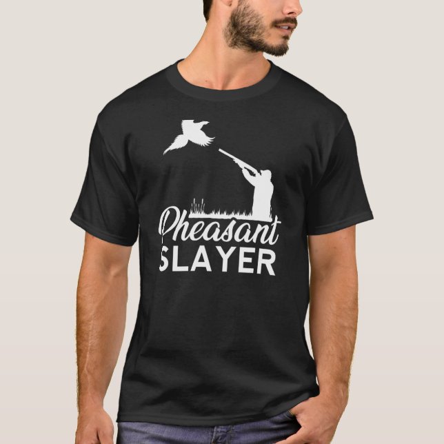 Pheasant Slayer Junting Jäger Bird Pluucking Retro T-Shirt (Vorderseite)