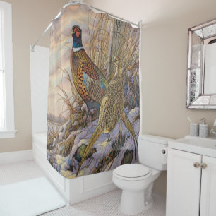 Pheasant Tapestry Poster Triptych Button Schlüssel Duschvorhang