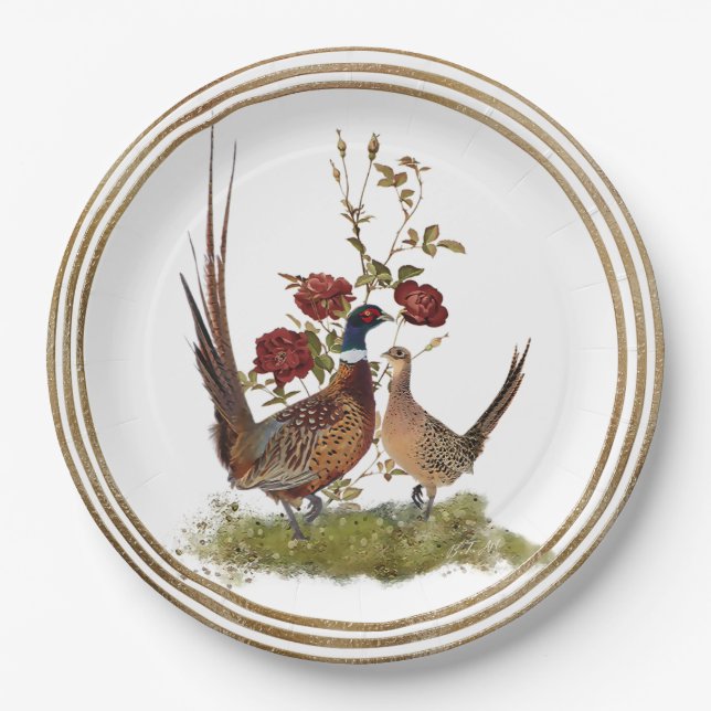 Pheasant-Teller Pappteller (Vorderseite)