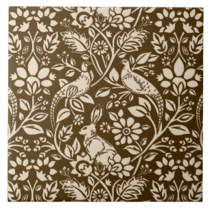 Pheasant und Hare Pattern, braun und Beige Fliese