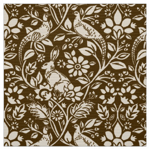 Pheasant und Hare Pattern, braun und Beige  Stoff