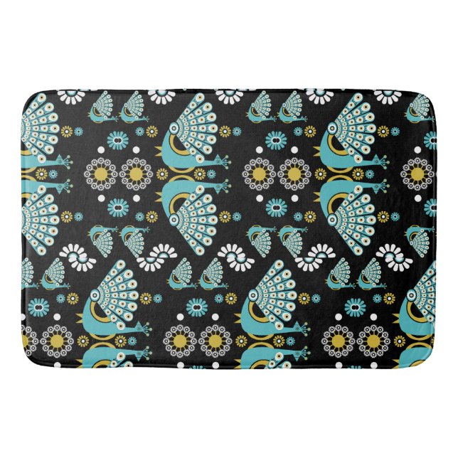 Pheasants Peacock Art Badematte (Vorderseite)