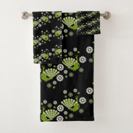 Pheasants Peacock Art Badhandtuch Set