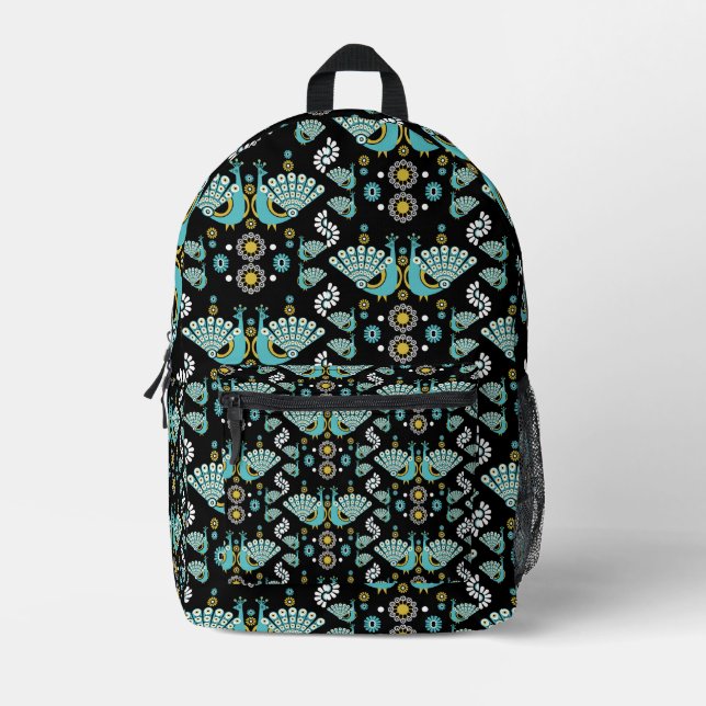 Pheasants Peacock Art Bedruckter Rucksack (Vorderseite)