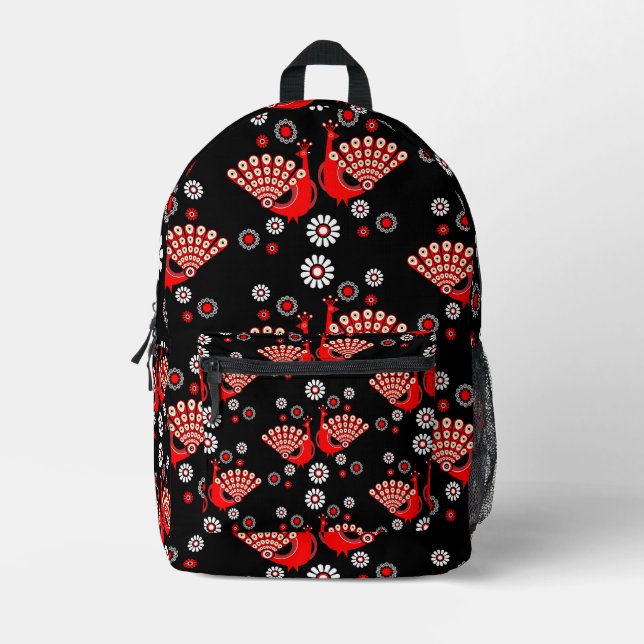 Pheasants Peacock Art Bedruckter Rucksack (Vorderseite)
